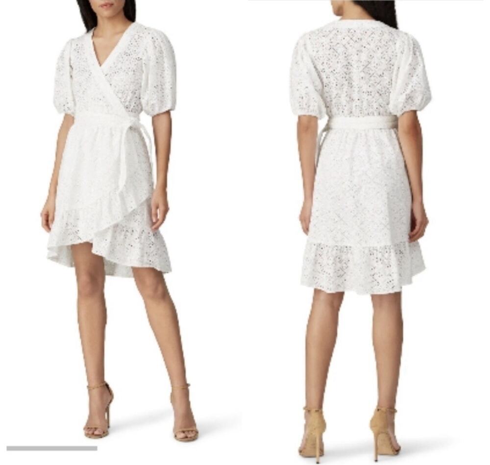 Scotch & Soda Broderie Anglaise Wrap Dress white Medium Eyelet